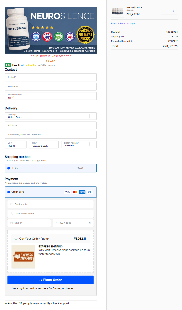 NeuroSilence order form